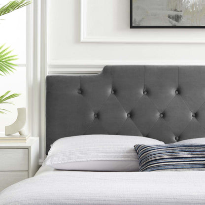 Bed | CasaFoyer Juliet Tufted Performance Velvet Full/Queen Headboard | Vintage Elegance | Diamond Button Tufting | Plush Padding | Stain-Resistant | Height-Adjustable | casafoyer.myshopify.com