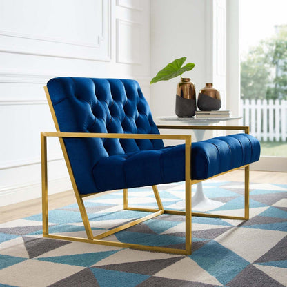 home office desk chairs | CasaFoyer Bequest Performance Velvet Accent Chair | Gold Stainless Steel Frame | Stain-Resistant Velvet | Button Tufted | Fully Assembled | 331 lbs Capacity | casafoyer.myshopify.com
