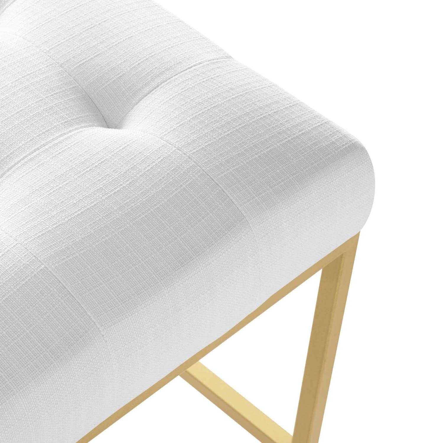 barstools | CasaFoyer Privy Bar Stool | Glamorous Deco-Inspired Design | Soft Fabric Upholstery | Gold Stainless Steel Base | Convenient Footrest | No Assembly | 331 lbs Capacity | 1 Stool | casafoyer.myshopify.com