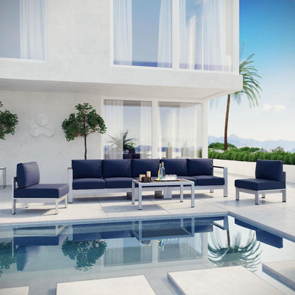 kitchen and dining room sets | CasaFoyer Shore Outdoor Patio Collection | Stylish & Durable Aluminum Sectional Sofa Set with Coffee Table | Weather-resistant Fabric | Perfect for Casual Gatherings | casafoyer.myshopify.com
