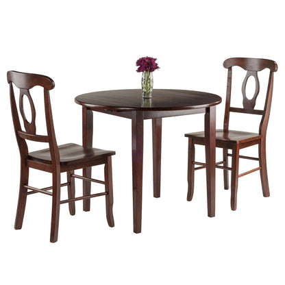 home office desk chairs | CasaFoyer Clayton Round Drop Leaf Table Set | French Country Farmhouse Style | Solid Wood | Walnut Finish | 35.98 Diameter | Ready to Assemble | casafoyer.myshopify.com