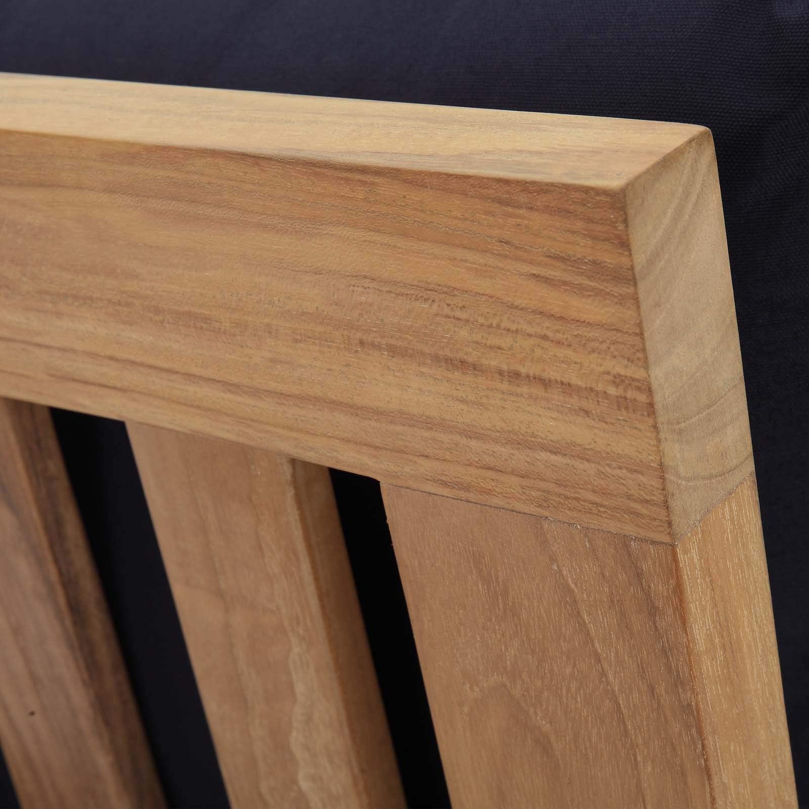 sofas | CasaFoyer Marina Teak Wood Outdoor Patio Armless Sofa Chair | Luxury, Durable, All-Weather Cushions | Modern Design | Easy Assembly | casafoyer.myshopify.com