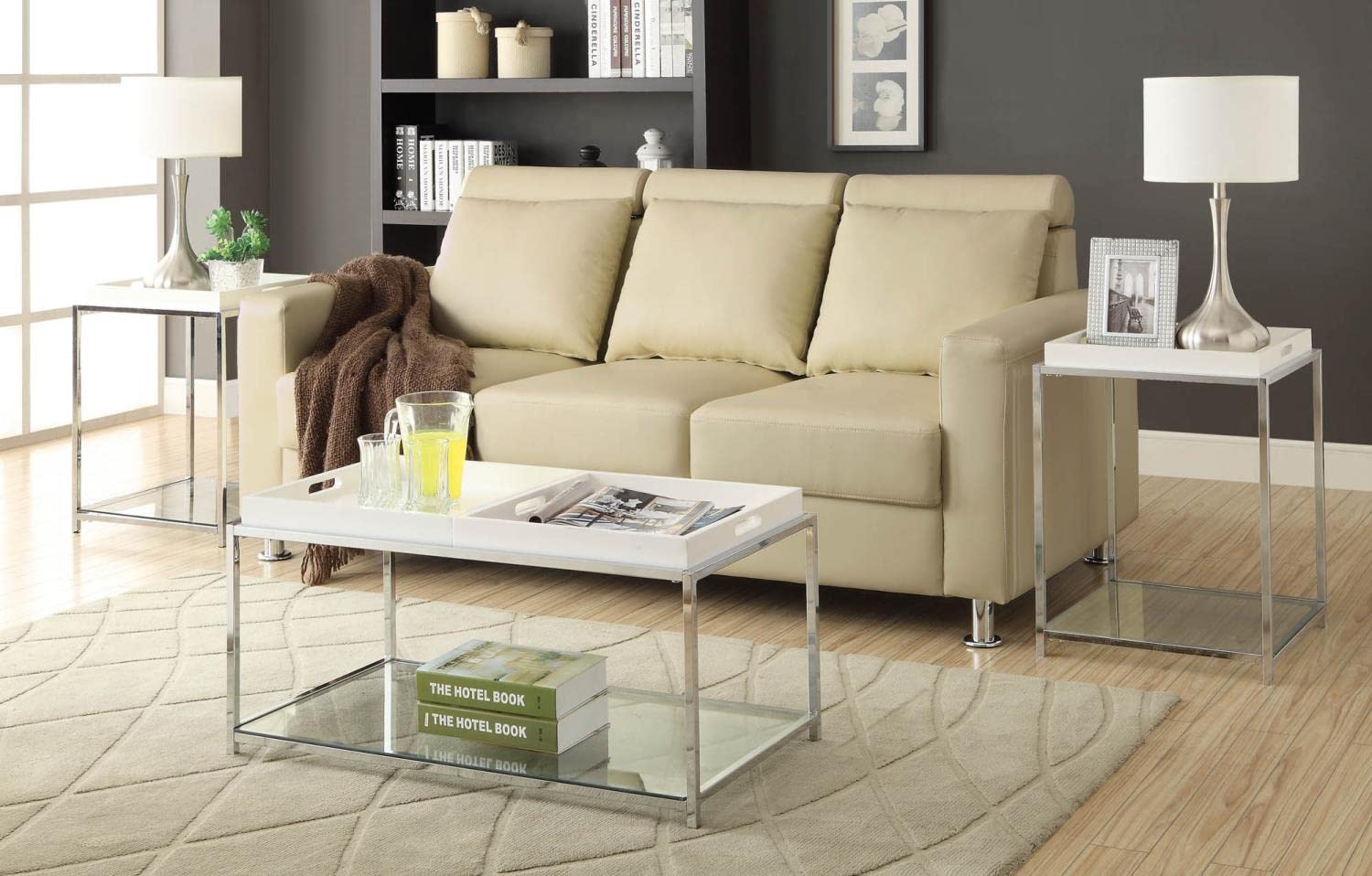 TABLE | Ergode Palm Beach Console Table | Urban Aesthetics | Versatile Functionality | Removable Trays | Clear Glass Top | casafoyer.myshopify.com