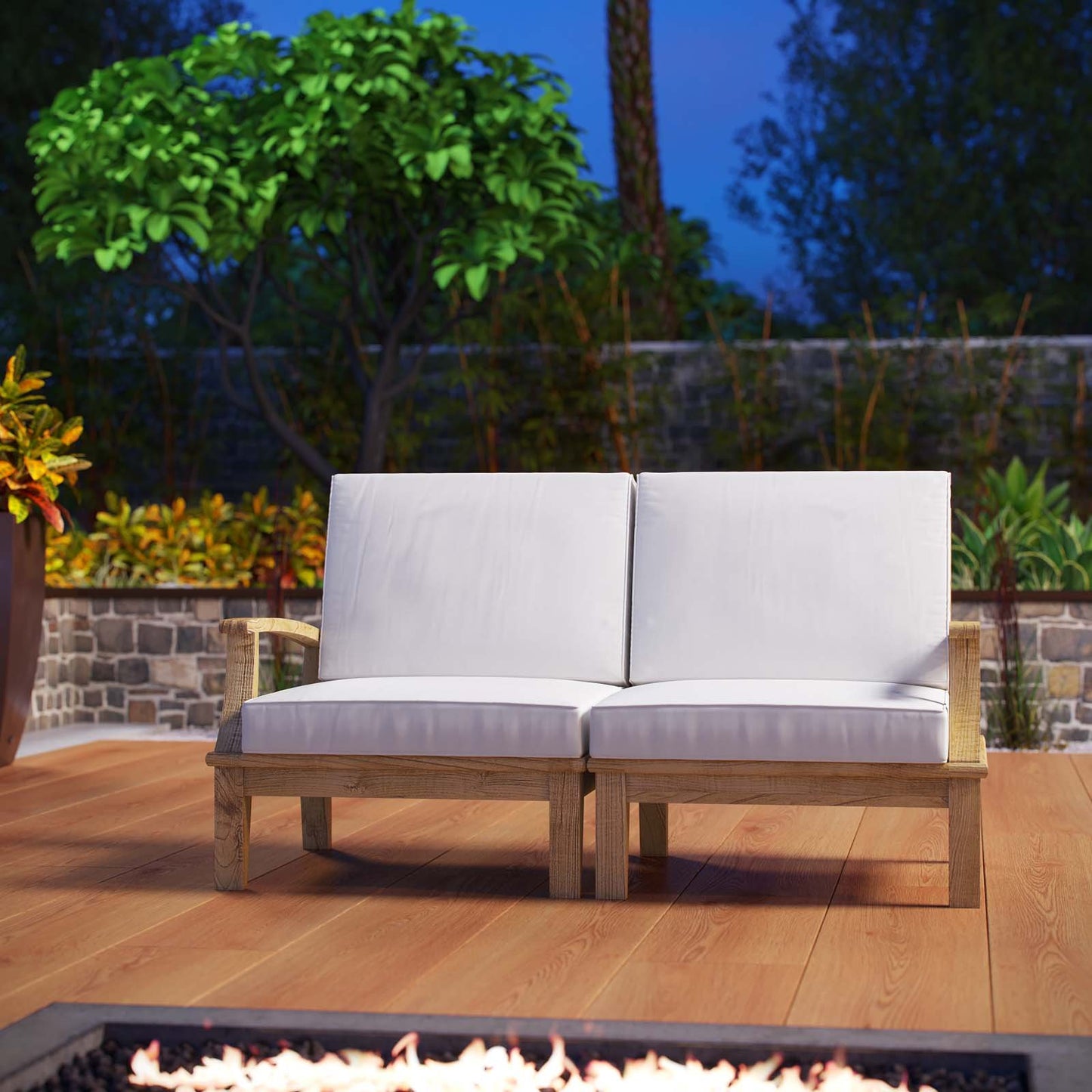 kitchen and dining room sets | CasaFoyer Marina Teak Wood Outdoor Patio Furniture Sofa Sectional Set | Ultimate Luxury, Durable & Weatherproof | Includes Left-Arm and Right-Arm Sofas | casafoyer.myshopify.com