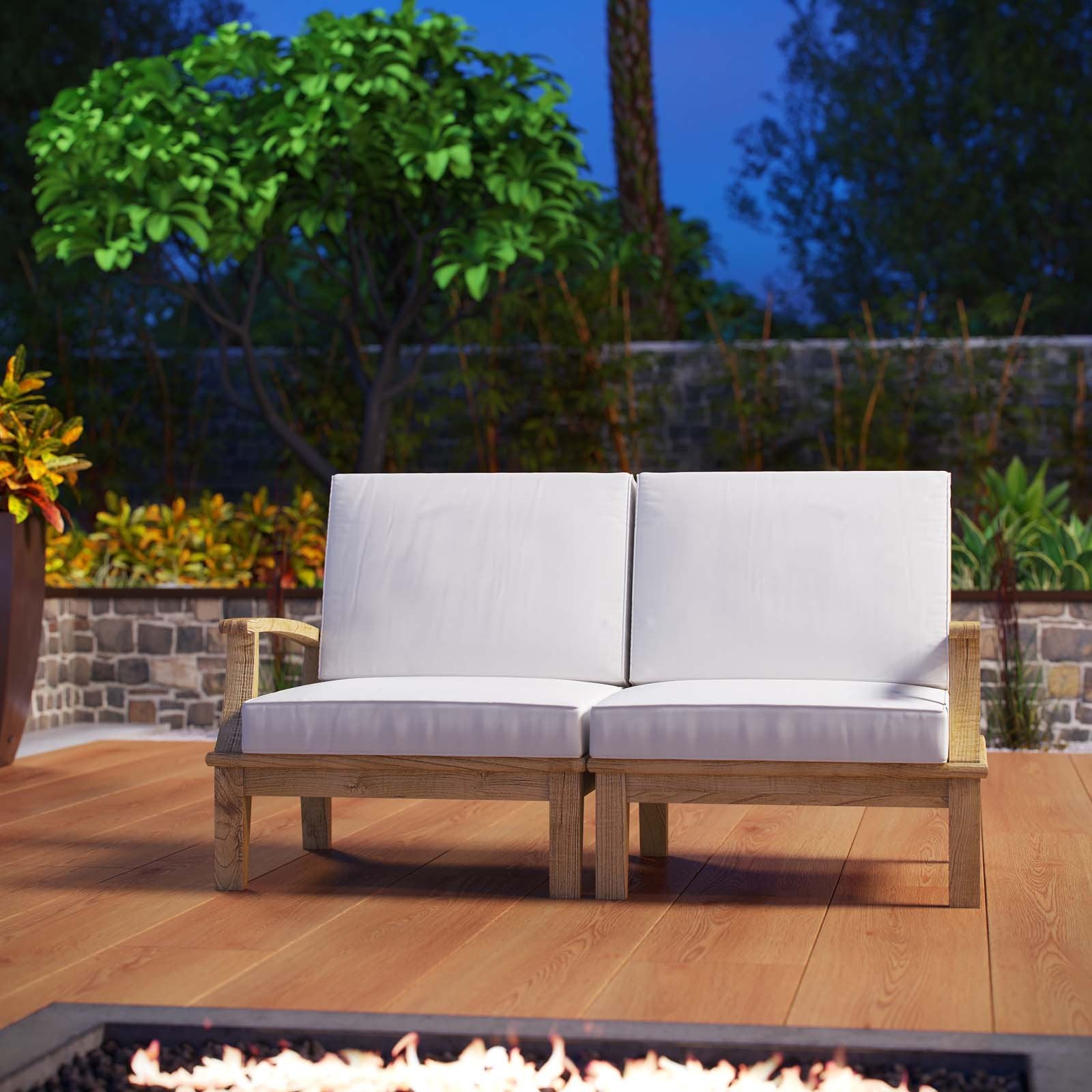 kitchen and dining room sets | CasaFoyer Marina Teak Wood Outdoor Patio Furniture Sofa Sectional Set | Ultimate Luxury, Durable & Weatherproof | Includes Left-Arm and Right-Arm Sofas | casafoyer.myshopify.com