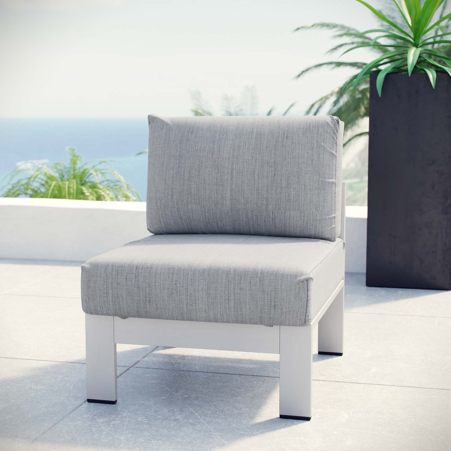 patio bistro sets | CasaFoyer Shore Outdoor Patio Armless Chair | Durable Aluminum Frame | Weather-Resistant Fabric | Stylish & Reliable | Set of 1 | casafoyer.myshopify.com