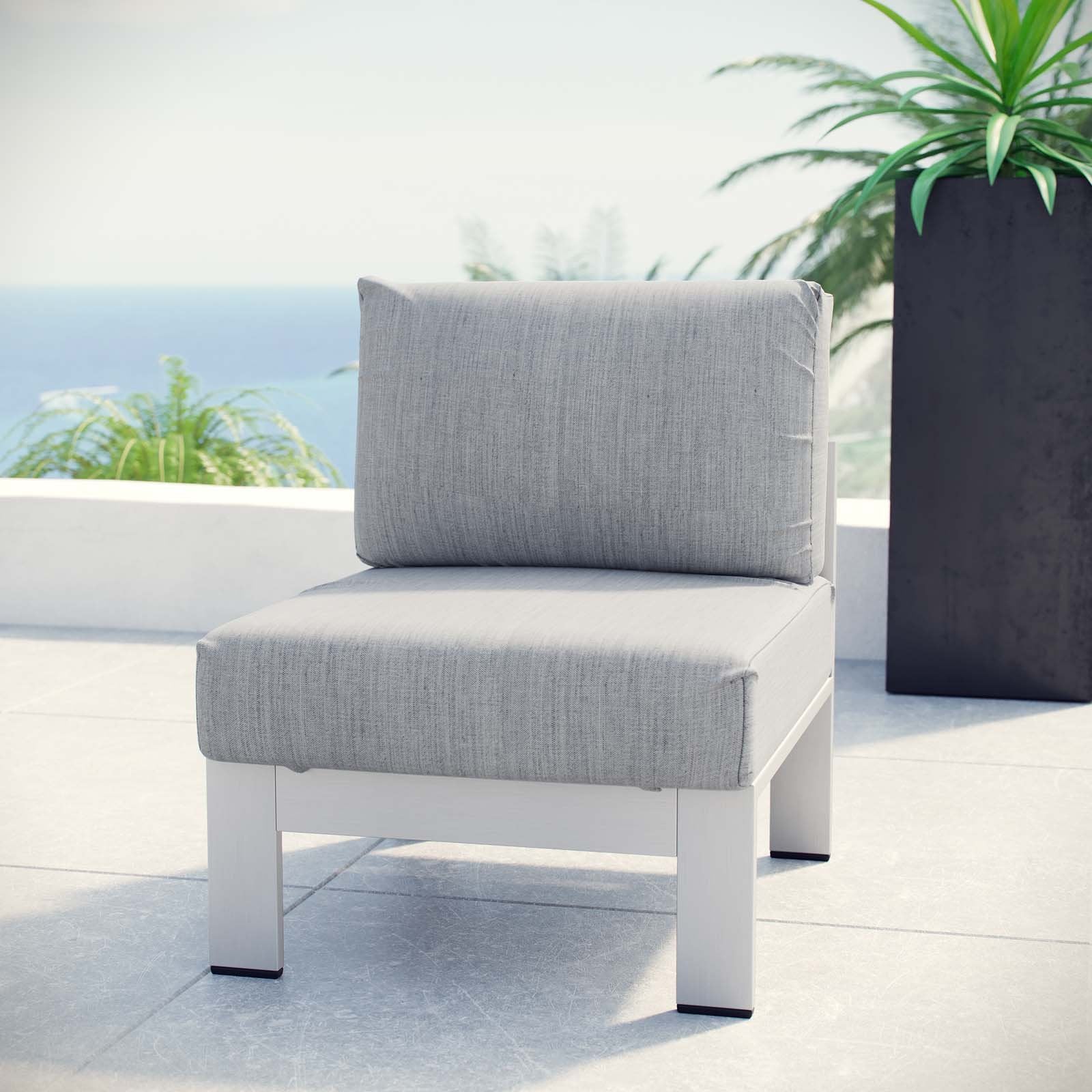 patio bistro sets | CasaFoyer Shore Outdoor Patio Armless Chair | Durable Aluminum Frame | Weather-Resistant Fabric | Stylish & Reliable | Set of 1 | casafoyer.myshopify.com