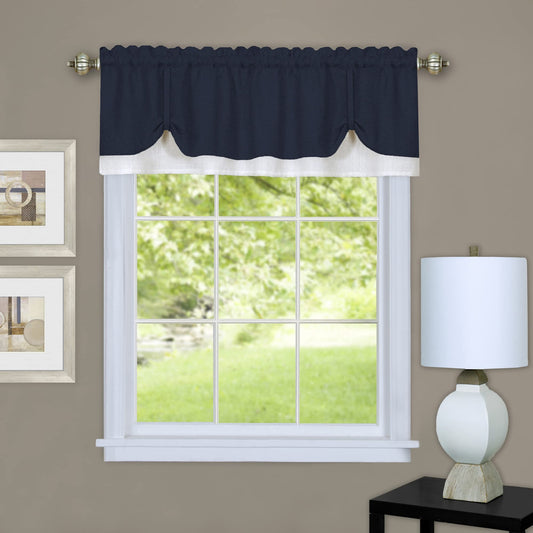 solar panels | CasaFoyer Darcy Window Curtain Valance | Polyester Fabric | 1.5 Rod Pocket | Kitchen Decor | Navy/White | 58x14 | casafoyer.myshopify.com