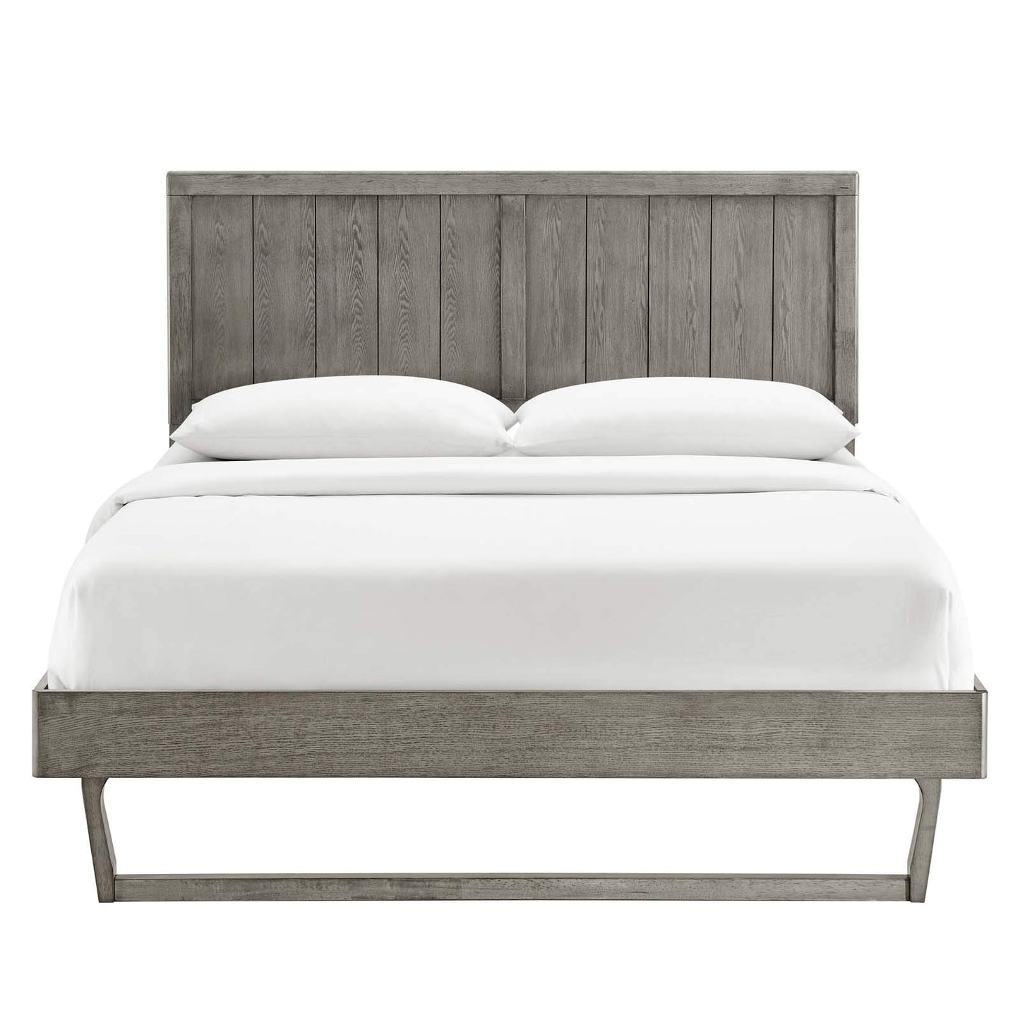 bed frames | CasaFoyer Alana Wood Queen Platform Bed | Modern Elegance | Mid-Century Design | Durable Construction | No Box Spring Needed | Gray | casafoyer.myshopify.com