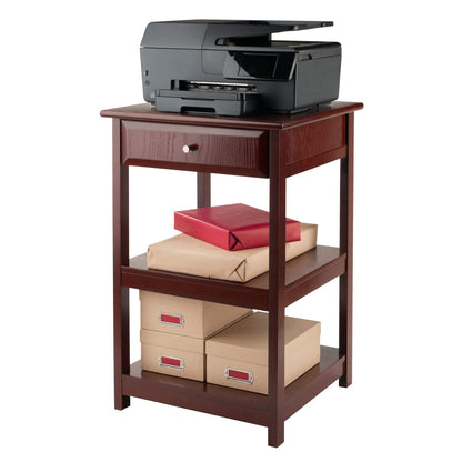 TABLE | Ergode Delta Printer Table | Ample Space for Printer & Storage | Walnut Finish | Composite Wood | Easy Assembly | 20.8W x 20.2D x 30.7H | casafoyer.myshopify.com