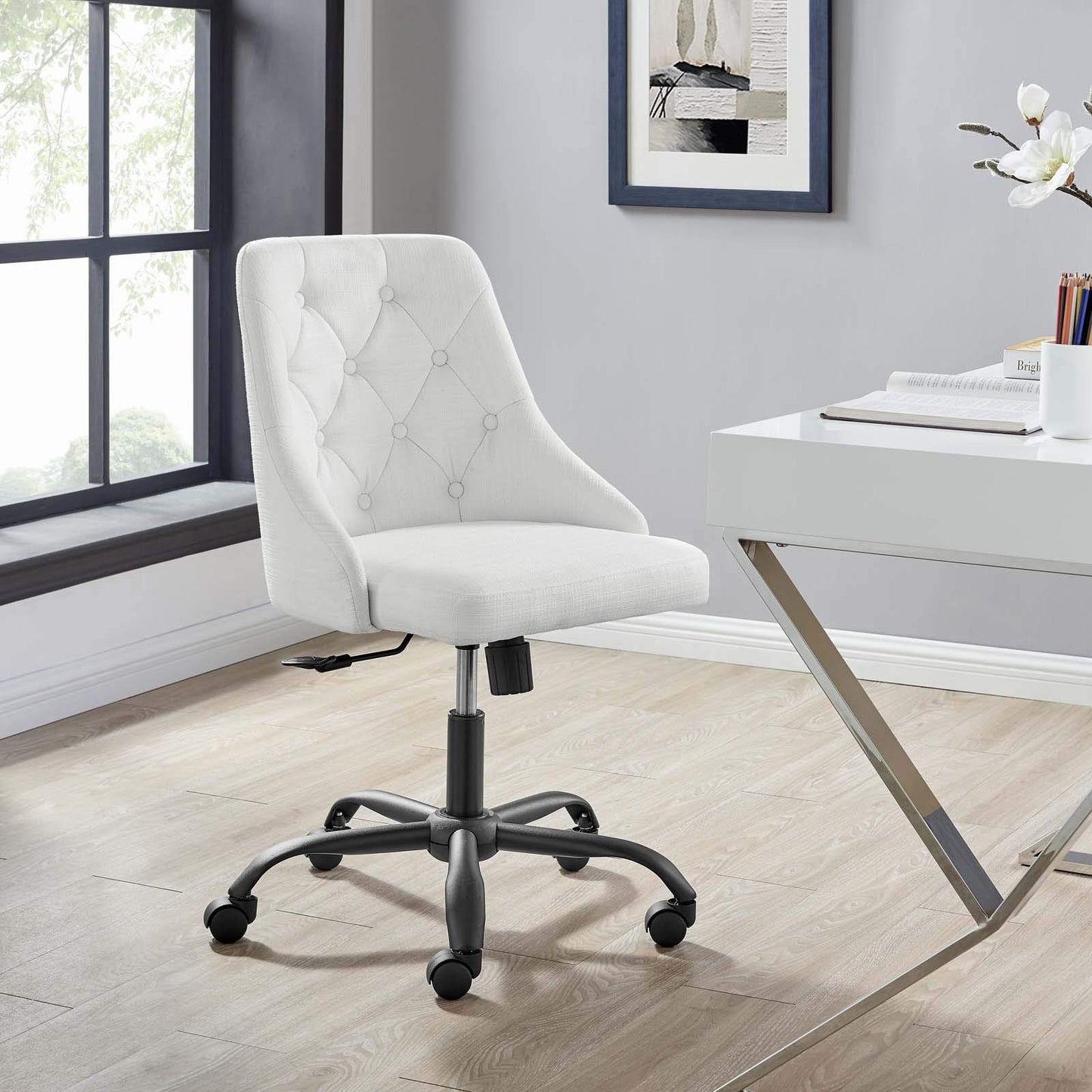 home office desk chairs | CasaFoyer Distinct Tufted Upholstered Office Chair | Modern Style | Vintage Elegance | Comfortable Seating | Swivel | Tilt Control | Height Adjustment | 220 lbs Capacity | casafoyer.myshopify.com