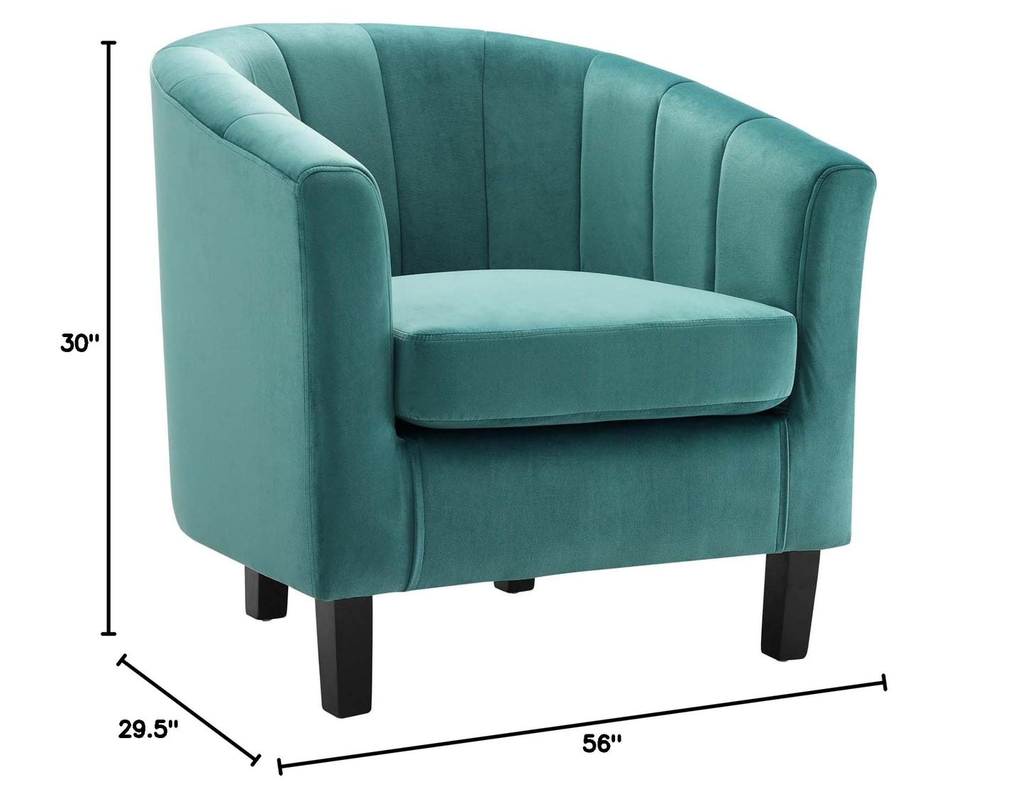 home office desk chairs | CasaFoyer Prospect Performance Velvet Armchair Set of 2 | Stain-Resistant | Channel Tufted | Retro Modern Design | Teal | casafoyer.myshopify.com