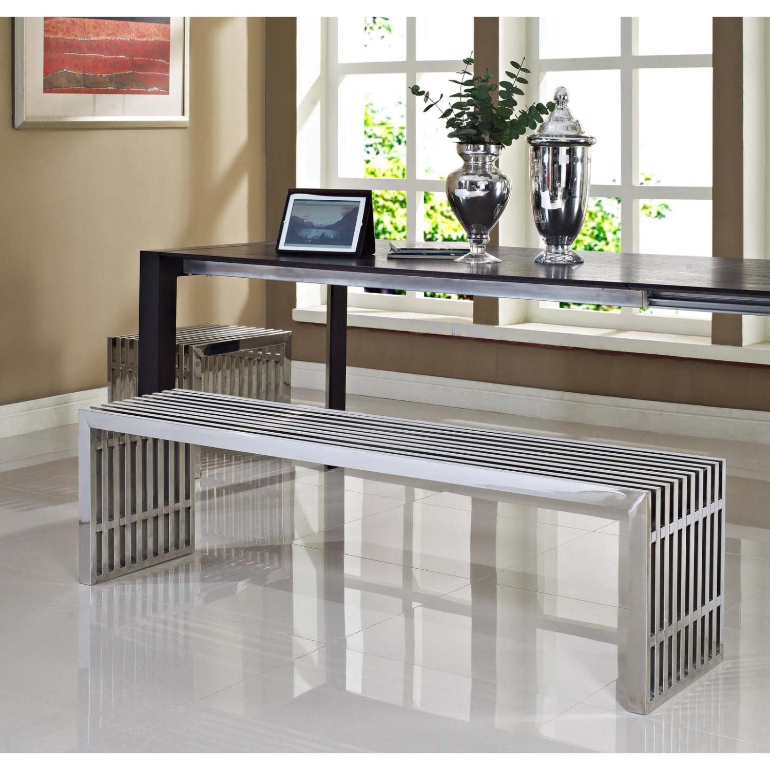 childrens table and chair sets | CasaFoyer Gridiron Stainless Steel Bench Set | Contemporary Design | Transformative & Vibrant | Large & Small Benches | Perfect for Any Space | casafoyer.myshopify.com