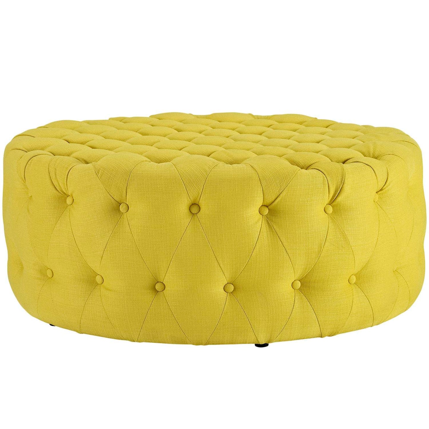 ottomans | CasaFoyer Amour Round Ottoman | Chic & Sophisticated Tufted Design | Comfortable & Durable | Fine Fabric Upholstery | Non-Marking Legs | Elevate Your Interior Design | casafoyer.myshopify.com