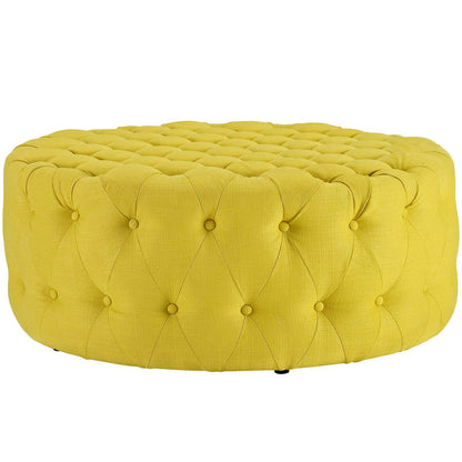 ottomans | CasaFoyer Amour Round Ottoman | Chic & Sophisticated Tufted Design | Comfortable & Durable | Fine Fabric Upholstery | Non-Marking Legs | Elevate Your Interior Design | casafoyer.myshopify.com