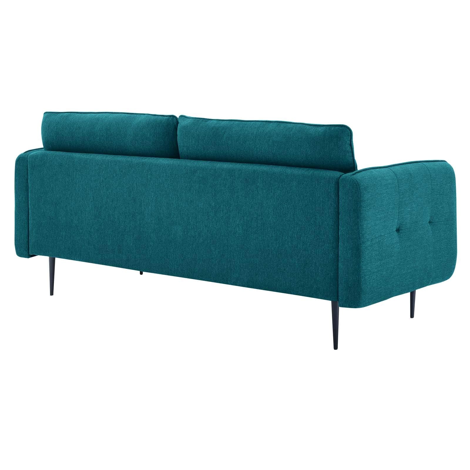 sofas | CasaFoyer Cameron Tufted Fabric Sofa | Contemporary Charm | Mid-Century Design | Soft Polyester | Comfortable Seating | Solid Wood Frame | Easy Assembly | Teal | casafoyer.myshopify.com