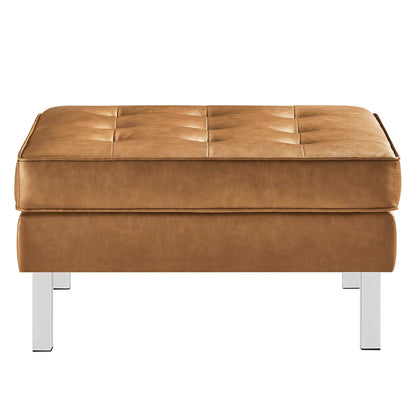 home office desk chairs | CasaFoyer Loft Tufted Button Faux Leather Ottoman | Luxurious Upholstery | Sleek Design | Stainless Steel Frame | Perfect for Sophisticated Living Rooms | 300 lb Weight Capacity | casafoyer.myshopify.com