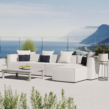 kitchen and dining room sets | CasaFoyer Outdoor Patio Saybrook Upholstered 5-Piece Sectional Sofa | Weather-Resistant | Durable | Comfortable | Contemporary Design | Perfect for Outdoor Living | White | casafoyer.myshopify.com