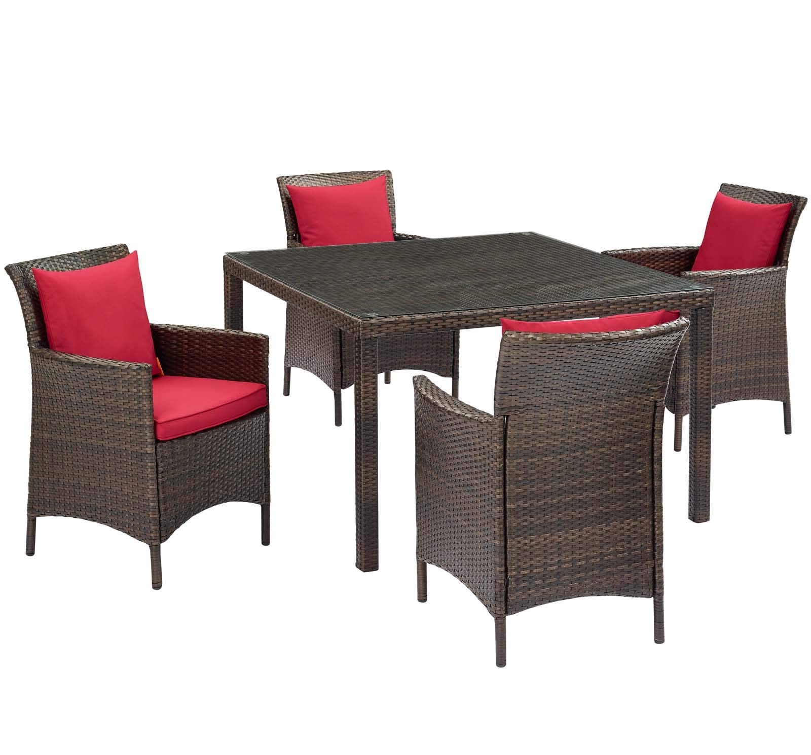 kitchen and dining room sets | CasaFoyer Conduit Outdoor Patio Dining Collection | Transitional Style | UV-Resistant Wicker Rattan | Weatherproof | Comfortable Cushions | 5 Piece Set | casafoyer.myshopify.com