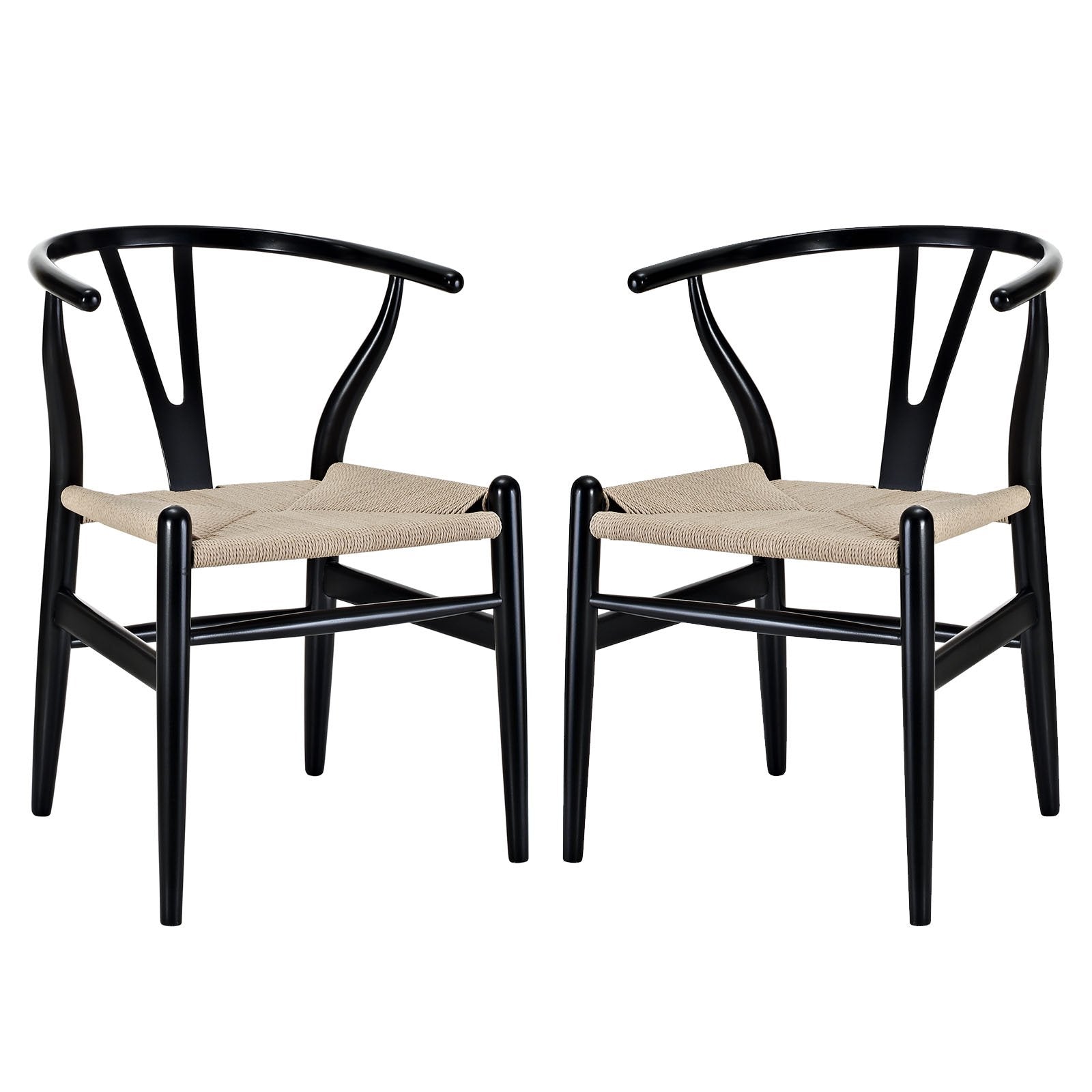 Sofa & chair Sets | Amish Dining Chair Set of 2 | Timeless Craftsmanship | Beechwood Back | Transitional Style | Eco-Friendly Paper Rope Seat | casafoyer.myshopify.com