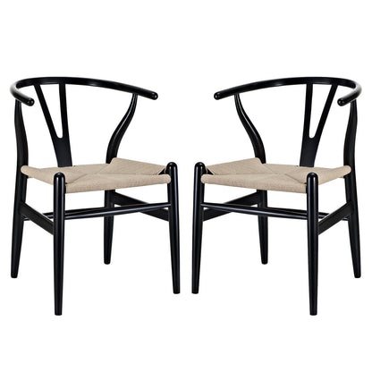 Sofa & chair Sets | Amish Dining Chair Set of 2 | Timeless Craftsmanship | Beechwood Back | Transitional Style | Eco-Friendly Paper Rope Seat | casafoyer.myshopify.com