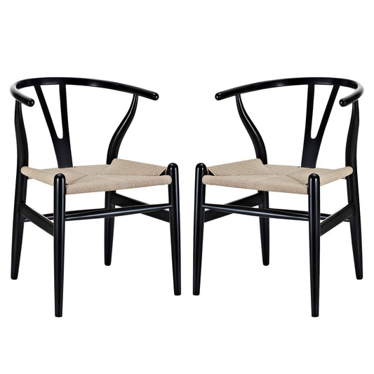 Sofa & chair Sets | Amish Dining Chair Set of 2 | Timeless Craftsmanship | Beechwood Back | Transitional Style | Eco-Friendly Paper Rope Seat | casafoyer.myshopify.com
