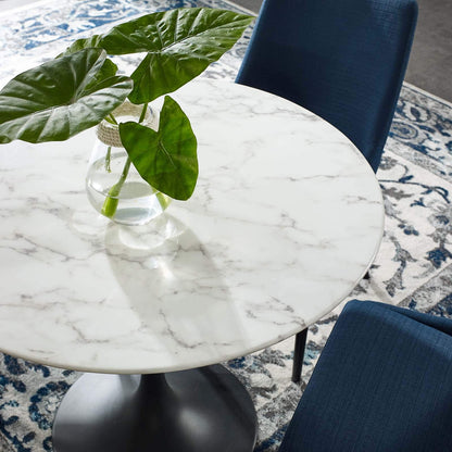 patio dining tables | CasaFoyer Lippa 36 Round Dining Table | Timeless Modern Design | Artificial Marble Top | Scratch Resistant Finish | Tapered Metal Base | casafoyer.myshopify.com