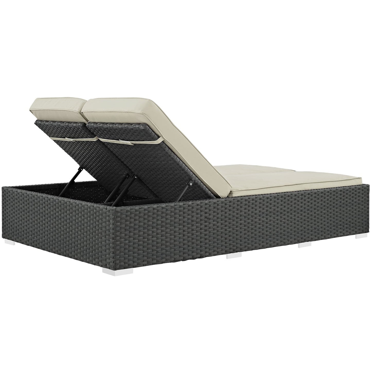 Patio Furniture Sets | Sojourn Outdoor Patio Double Chaise Lounge Chair Set | Sunbrella Fabric | Synthetic Rattan | UV Protection | Powder-Coated Aluminum Frame | casafoyer.myshopify.com