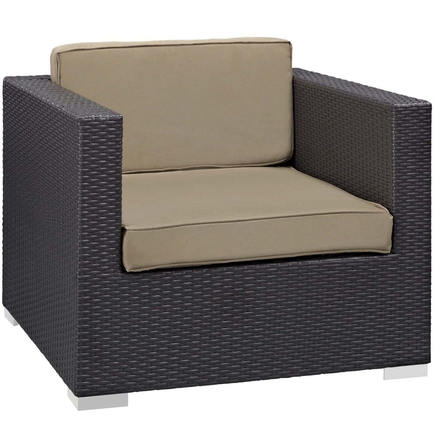 Patio Furniture Sets | Convene Outdoor Sectional Set | Synthetic Rattan | Aluminum Frame | All-Weather Cushions | Patio Lounge Armchair, Ottoman, Side Table | casafoyer.myshopify.com