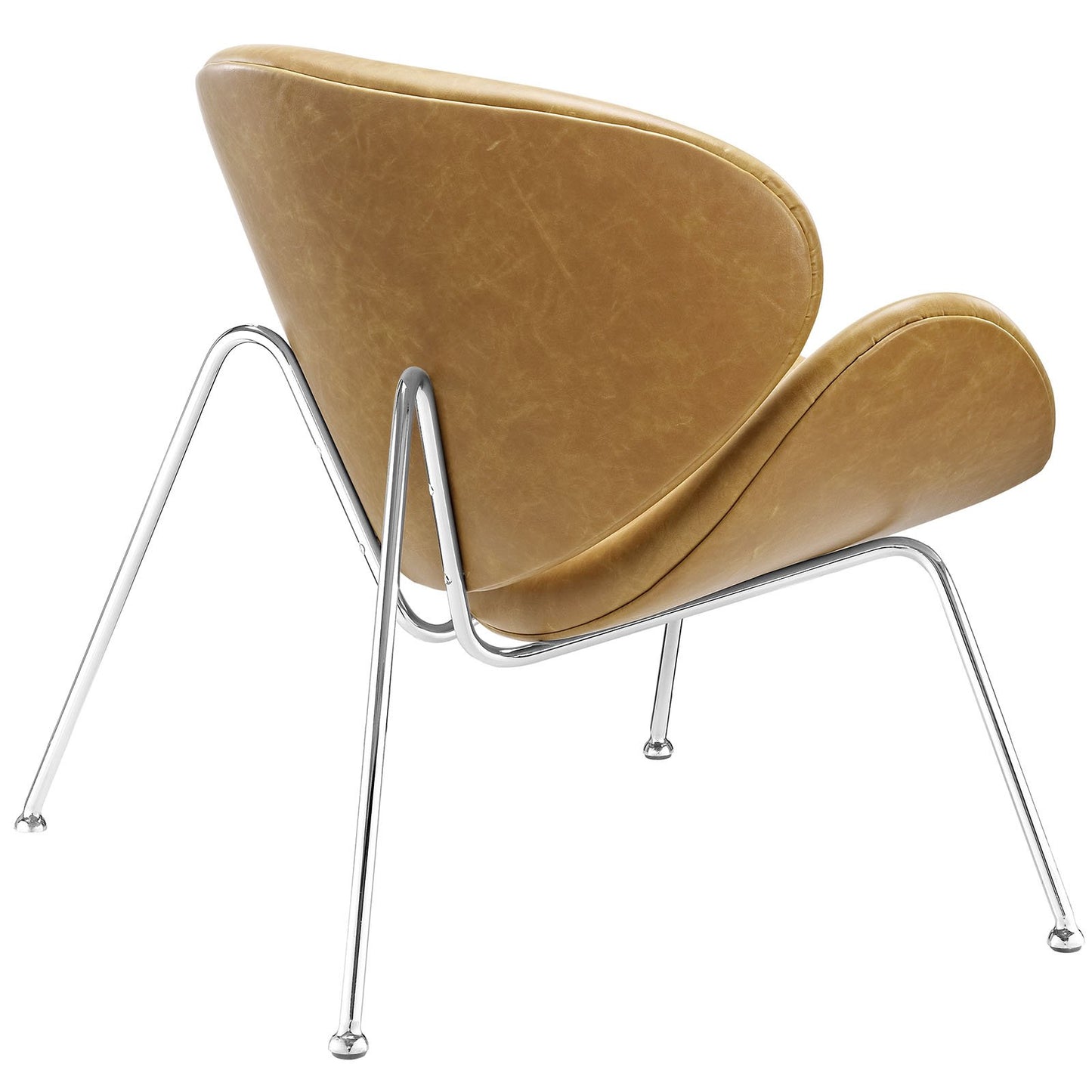 home office desk chairs | CasaFoyer Nutshell Lounge Chair | Spacious & Cozy Seating | Curved Cushions | Chrome Legs | Mid-Century Style | Unique & Fashionable | casafoyer.myshopify.com