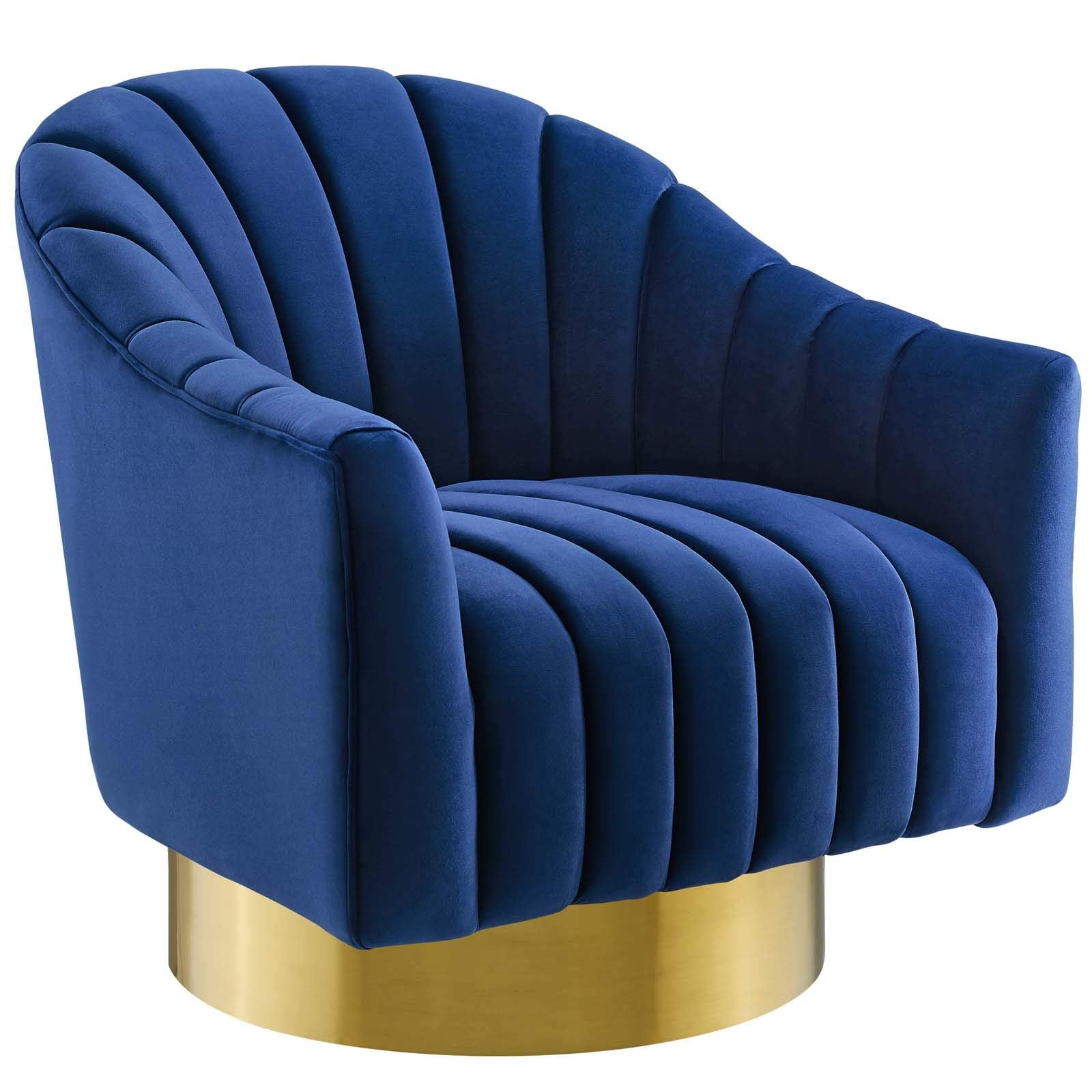 home office desk chairs | CasaFoyer Buoyant Vertical Channel Tufted Accent Lounge Swivel Chair | Ultimate Comfort & Style | Vintage Glamour | Stain-Resistant Velvet Upholstery | Gold Stainless Steel Base | casafoyer.myshopify.com