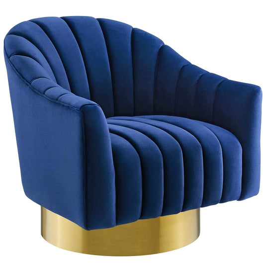 home office desk chairs | CasaFoyer Buoyant Vertical Channel Tufted Accent Lounge Swivel Chair | Ultimate Comfort & Style | Vintage Glamour | Stain-Resistant Velvet Upholstery | Gold Stainless Steel Base | casafoyer.myshopify.com