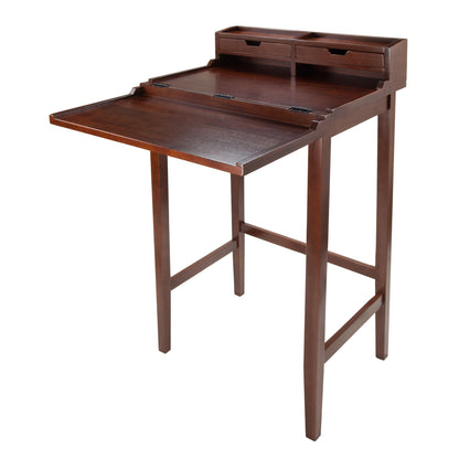 DESK | Ergode  Wood Brighton Ergonomic High Desk | Versatile Standing Work Station | Ample Storage | Walnut Finish | 27.95 W x 19.92 D x 45.91 H | casafoyer.myshopify.com