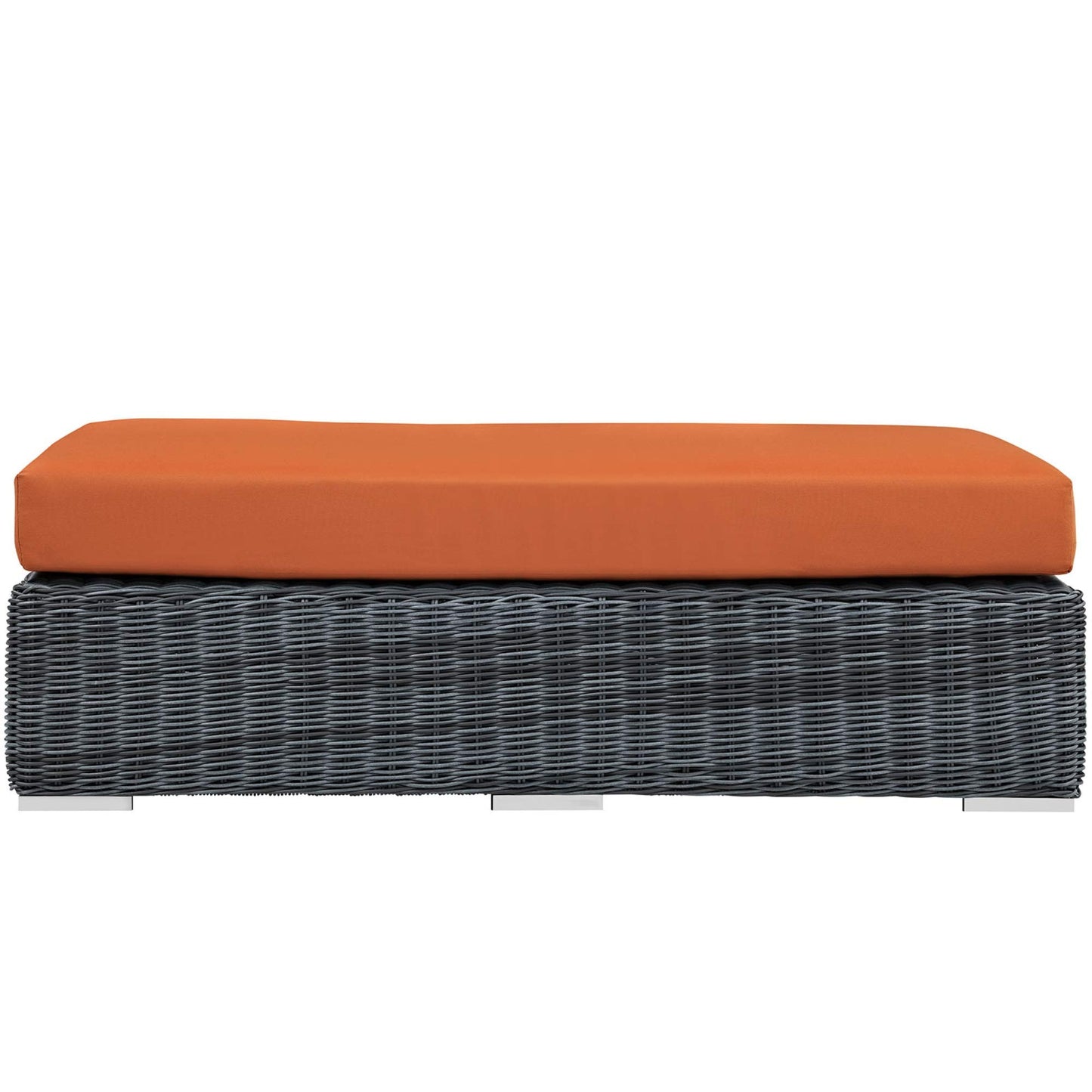 ottomans | CasaFoyer Summon Outdoor Patio Sunbrella Rectangle Ottoman | Unparalleled Comfort & Quality | Two-Tone Rattan Weave | Sunbrella Cushions | UV Protection | casafoyer.myshopify.com