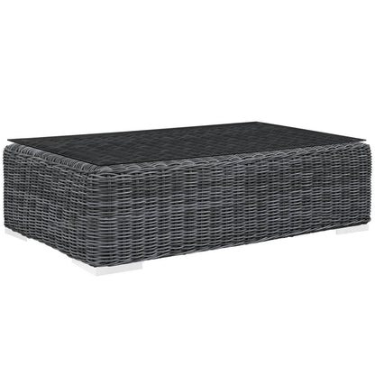 kitchen and dining room sets | CasaFoyer Summon Outdoor Patio Sectional Sofa Set | Two-Tone Rattan | Sunbrella Cushions | Aluminum Frame | Coffee Table | 7 Piece | Canvas Navy | casafoyer.myshopify.com
