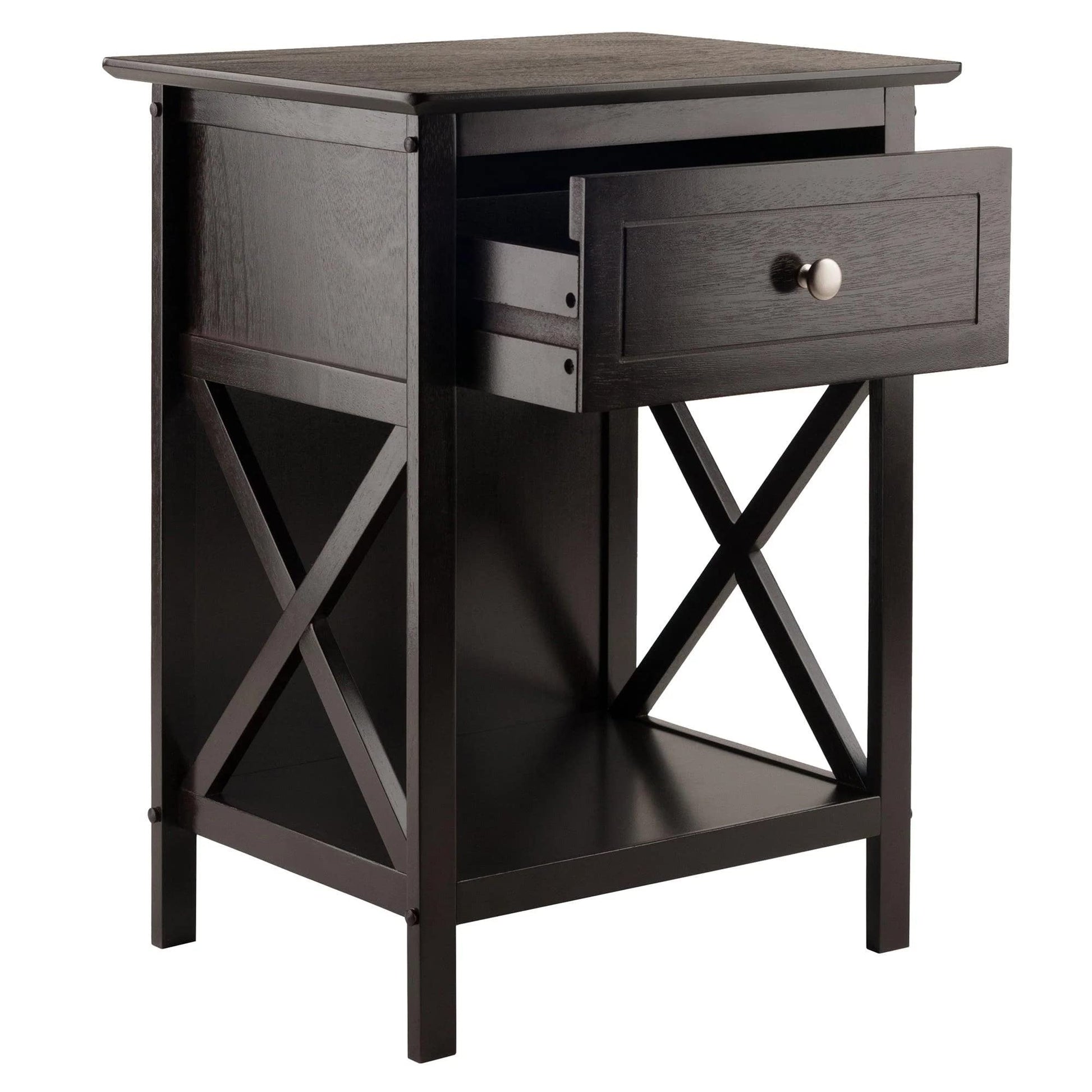 TABLE | Ergode  Wood Xylia Accent Table | Modern Design | Large Drawer & Lower Shelf | Sturdy & Durable | Coffee Finish | 18.9 W x 14.9 D x 25 H | casafoyer.myshopify.com