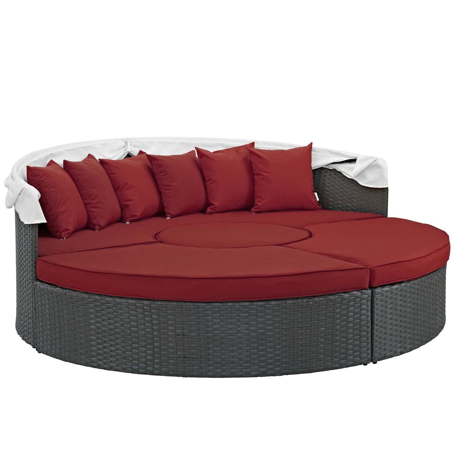Patio Furniture Sets | Sojourn Outdoor Patio Furniture Collection | Sectional Sofa Daybed with Sunbrella Cushions | Retractable Canopy | Ottomans | casafoyer.myshopify.com