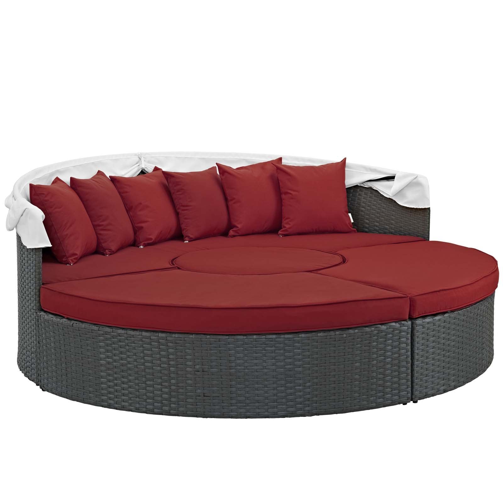 Patio Furniture Sets | Sojourn Outdoor Patio Furniture Collection | Sectional Sofa Daybed with Sunbrella Cushions | Retractable Canopy | Ottomans | casafoyer.myshopify.com