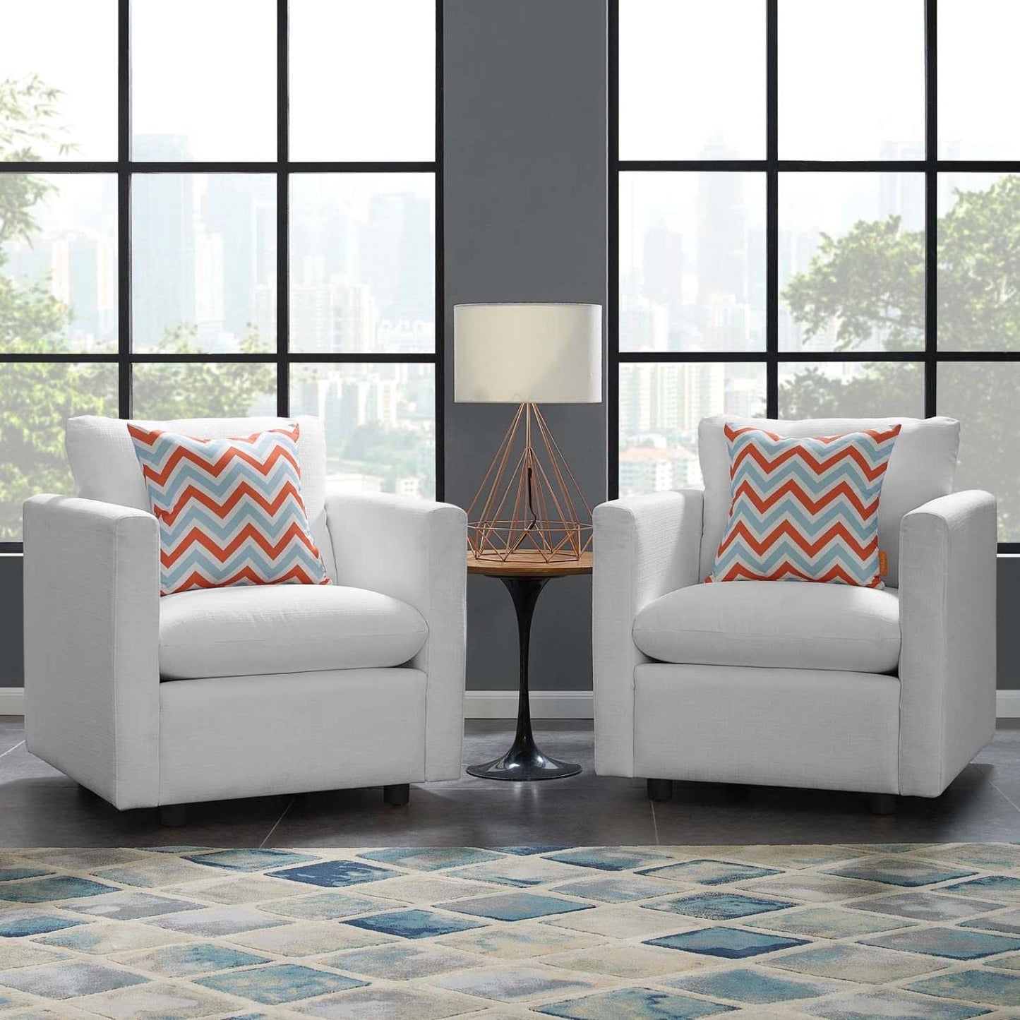 home office desk chairs | CasaFoyer Activate Armchair Set of 2 | Stylish & Versatile Lounging Chairs | Comfortable Foam Padding & Soft Polyester Fabric | Black Wood Legs | Easy to Unpack & Move | Weight Capacity 441 lbs | Includes 2 Chairs | casafoyer.myshopify.com