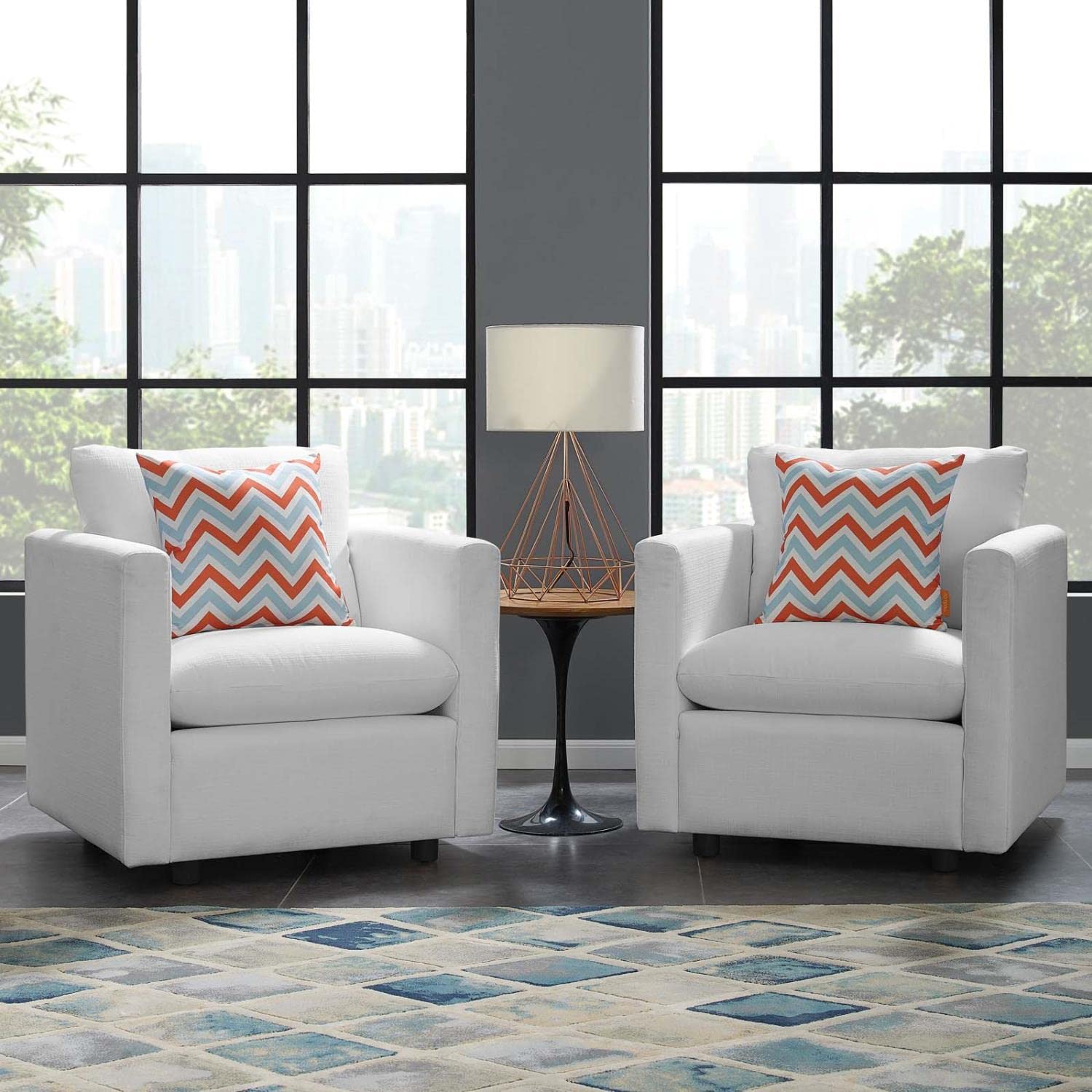 home office desk chairs | CasaFoyer Activate Armchair Set of 2 | Stylish & Versatile Lounging Chairs | Comfortable Foam Padding & Soft Polyester Fabric | Black Wood Legs | Easy to Unpack & Move | Weight Capacity 441 lbs | Includes 2 Chairs | casafoyer.myshopify.com