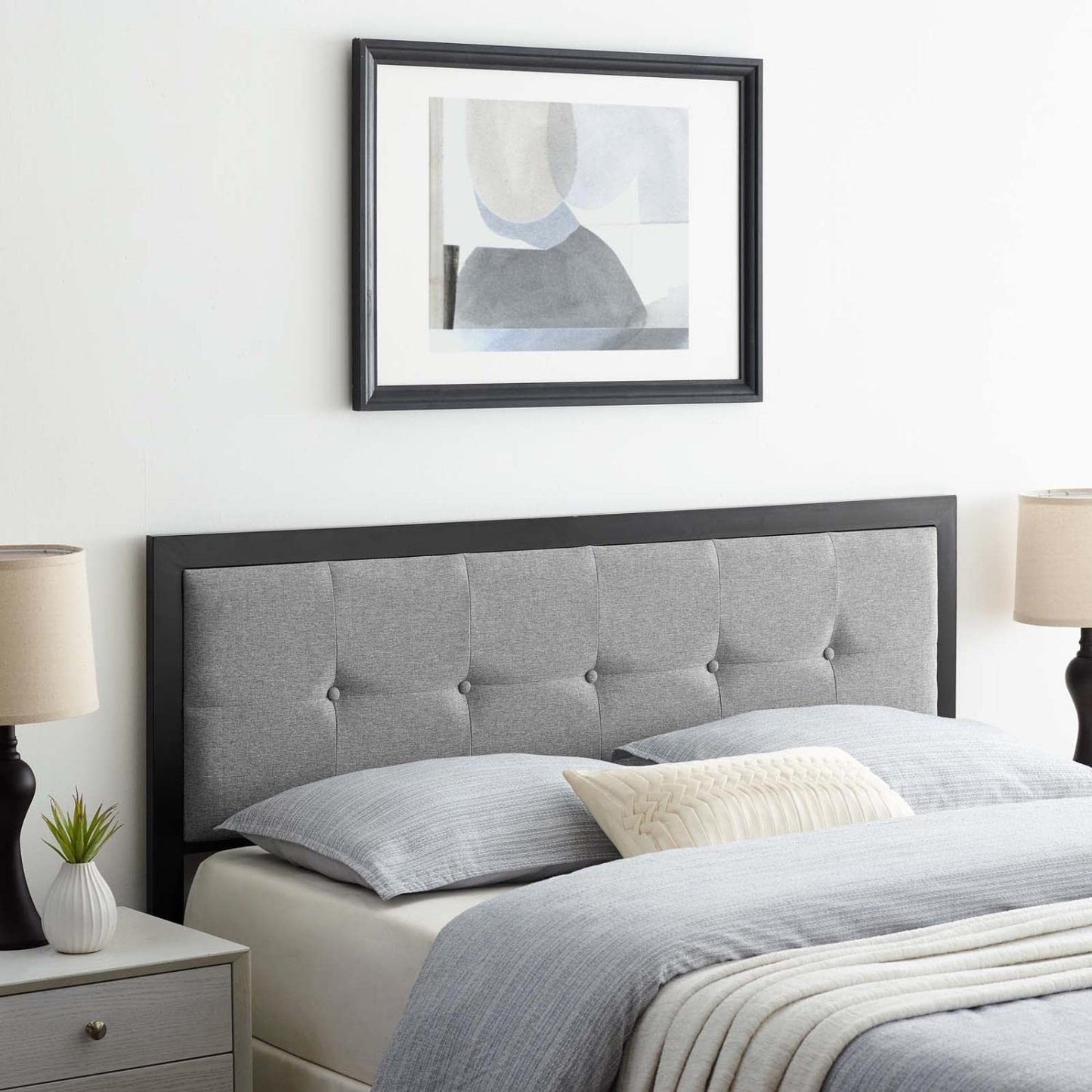 headboards | CasaFoyer Teagan Tufted Fabric Full Headboard | Contemporary Elegance | Retro Charm | Plush Texture | Timeless Tufted Buttons | Soft Upholstery | Dense Foam Cushioning | Durable Metal Frame | Compatible with Most Full Size Bed Frames | casafoyer.myshopify.com