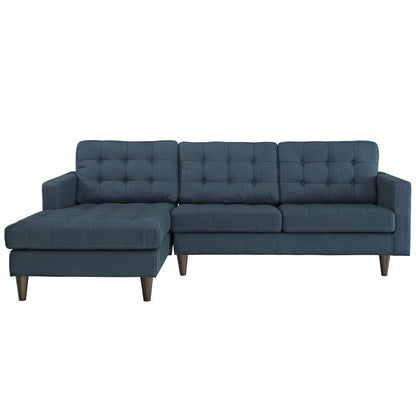 sofas | Empress Left-Arm Sectional Sofa | Luxurious Tufted Design | Solid Wood Legs | Exquisite Fabric Upholstery | Azure | casafoyer.myshopify.com