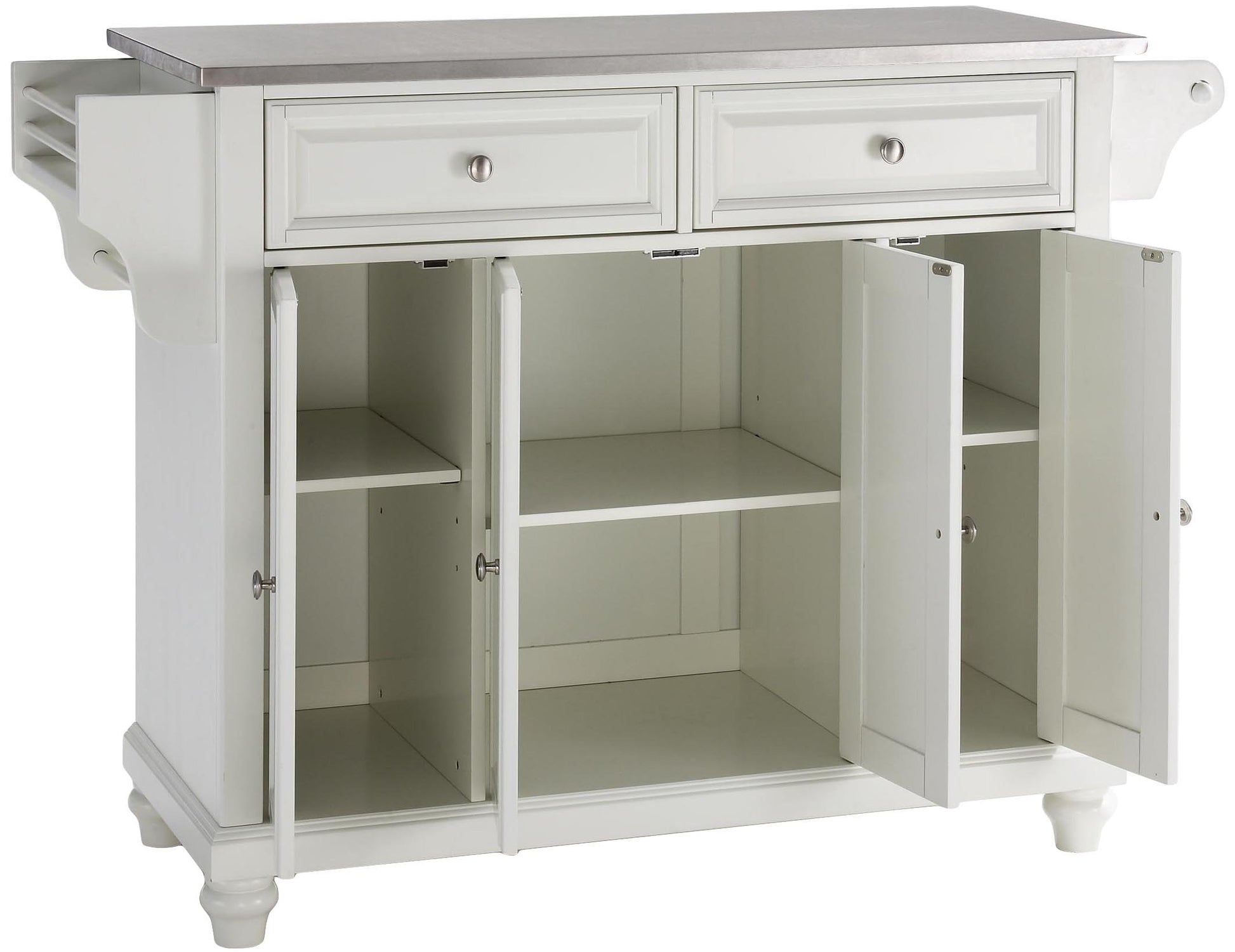 Kitchen Storage | Durable Solid Hardwood Kitchen Island | Raised Panel Doors | Ample Storage Space | Elegant & Functional | White Finish | casafoyer.myshopify.com