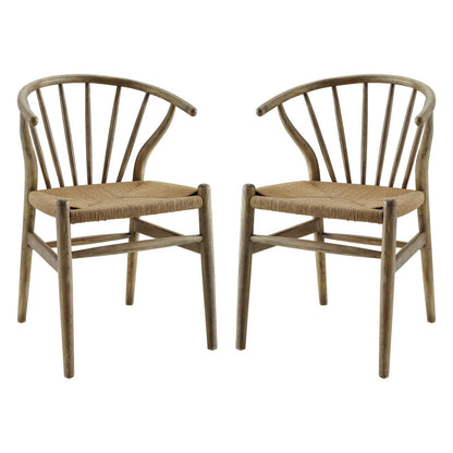 home office desk chairs | CasaFoyer Flourish Dining Side Chair Set of 2 | Scandinavian Elegance | Gray | Spindle Design | Paper Rope Seat | Sturdy Wooden Frame | Versatile & Stylish | 286 lbs Weight Capacity | casafoyer.myshopify.com