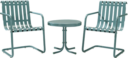 Patio Furniture Sets | Gracie Conversation Set | Nostalgic 3-Piece Ensemble | Aluminum Chairs & Steel Table | Durable & Weather-resistant | Caribbean Blue | casafoyer.myshopify.com