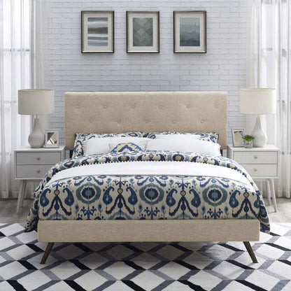 adjustable bed bases | CasaFoyer Tarah Platform Bed | Solid Wood Frame | Polyester Upholstery | Tapered Legs | Sturdy Slats | No Box Spring Needed | Modern Bedroom Furniture | casafoyer.myshopify.com