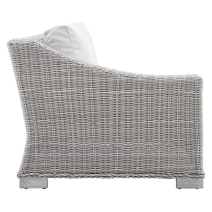 sofas | CasaFoyer Conway Outdoor Patio Sunbrella Wicker Rattan 5-Piece Sectional Sofa Furniture Set | Light Gray | UV-Resistant | Modular Design | Aluminum Frame | casafoyer.myshopify.com