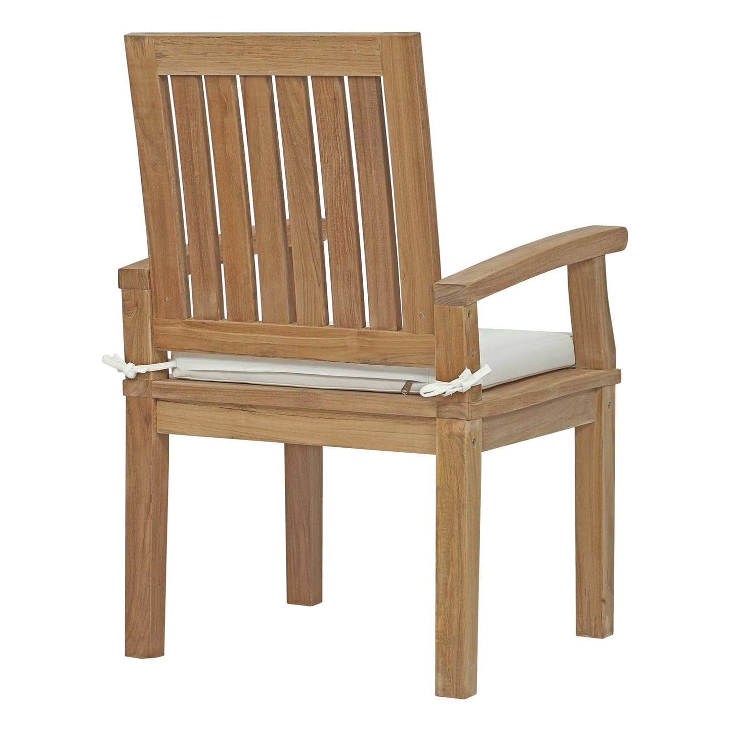 patio bistro sets | CasaFoyer Marina Teak Wood Outdoor Patio Dining Arm Chair | Luxury, Comfortable Seating | Durable Construction | All-Weather Cushions | Natural White | casafoyer.myshopify.com