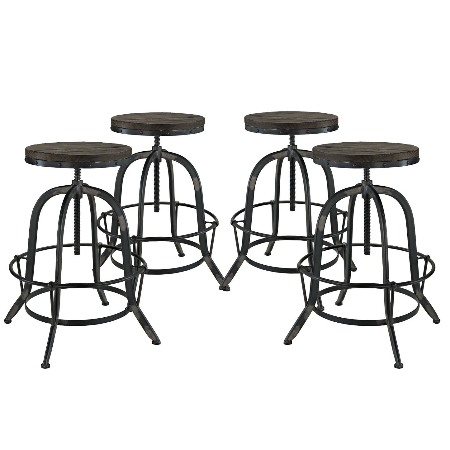barstools | CasaFoyer Collect | Industrial Modern Counter Stool Set of 4 | Pine Wood Top | Cast Iron Stand | Foot Ring | Immerse in Experience | casafoyer.myshopify.com