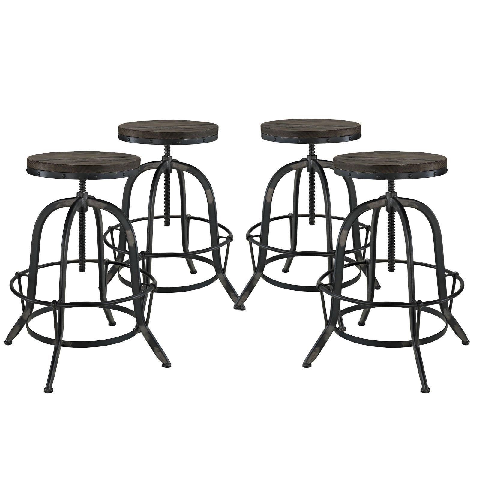 barstools | CasaFoyer Collect | Industrial Modern Counter Stool Set of 4 | Pine Wood Top | Cast Iron Stand | Foot Ring | Immerse in Experience | casafoyer.myshopify.com